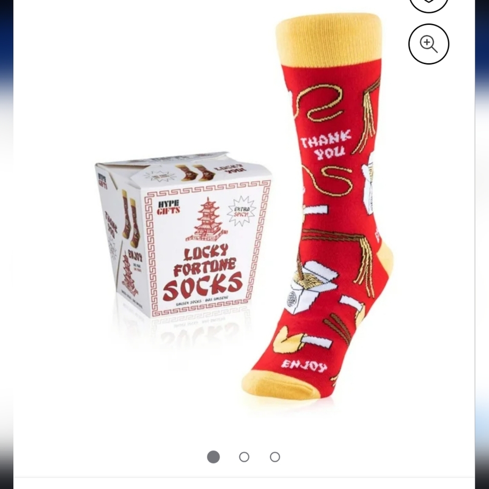 Take Out Noodle Socks Red and Yellow Casual Socks One Size NWOT